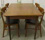 Rectangular Danish dinig table with extension leaves & 4 chairs from Farstrup, Denmark