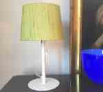 Luxus in Vittsjö Sweden by Uno & Östen Kristiansson white table lamp with lime shade, 60's, 1200 SEK 2022-03-04