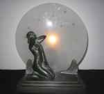 Nymph, table lamp, bronze, 20's