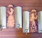 Mjölby intarsia a pair of wall sconces for candles, Price on request 2023-08-05