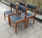 4 Danish teak & beech chairs, 50-60's 1950 SEK/item (sold together) 2022-06-10
