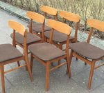 6 Farstrup Danish chairs, teak & beech, 60's, six chairs SOLD 2017-02-28