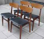 4 chairs, teak, Danish 50's