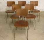 6 Danish schoolchairs, 60's, Niels Larsen