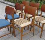 Six Danish chairs, teak, 50's