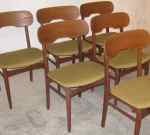 Six Danish chairs, teak, 50's