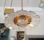 Orrefors 2380/3111 Sweden Carl Fagerlund brass & crystal pendant, ca 50's, SOLD 2022-06-21