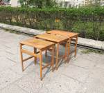 Hans Wegner for Andreas Tuck Denmark, nest of tables oak, 50's, Price on request 2023-05-21