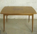 50's mahogany dining table with 2 leaves. SOLD 2014-03-20
