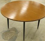 50's round teak dining table with leaves