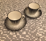 Zebra teacups Gefle Sweden by Eugene Trost, Price on request 2018-09-21