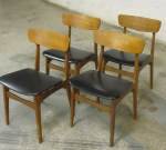6 Danish teak chairs original wool seats, 50's 1850 SEK/item or with new black vinyl upholstery 2150 SEK/item (sold together) 2022-09-07