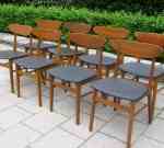 8 Farstrup 210 danska teak stolar, svart galonsits, 50-60-tal, 2250 kr RESERVERADE 2023-08-03