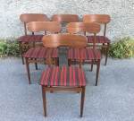 4 SAX stole Danish teak chairs with black vinyl upholstery, 50-60's SOLD 2022-10-09