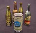 Beer can SOLD & beer bottle lighters, 50's, SOLD